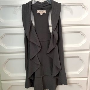 Decree Draped Gray Tunic Knit Vest